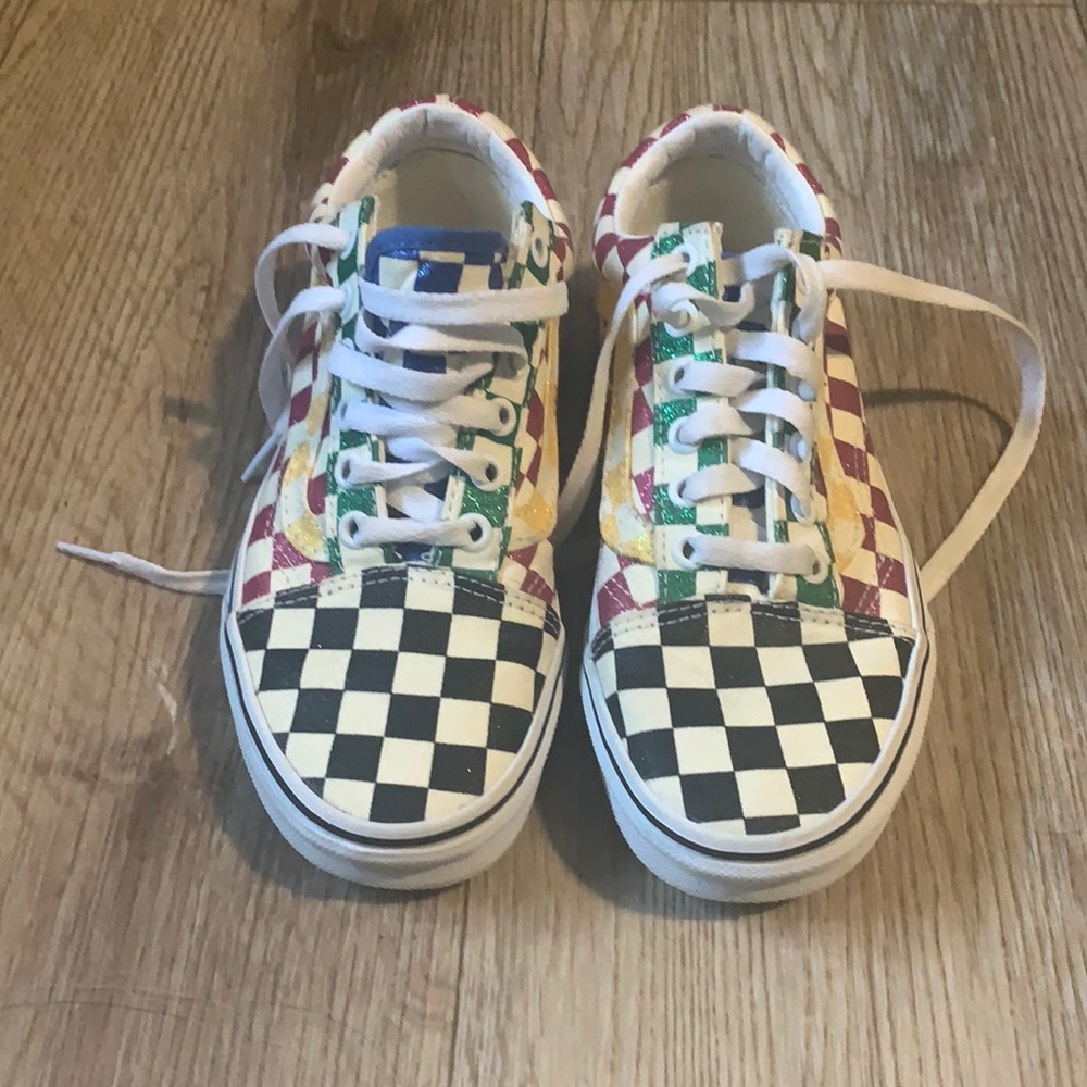 Checkered Vans! Worn once!